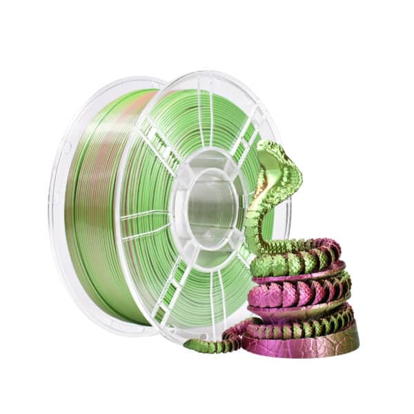 Filamento STLFLIX 1kg PLA Silk Duas Cores: Verde e Vermelho